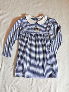 NWOT little English blue stripe collared knit dress mallard duck size 7